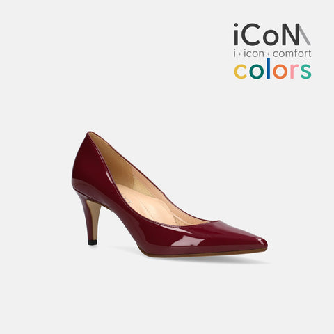 iCoN COLORS:ポインテッドトゥ エナメル パンプス(C76531)ボルドーE/mamian(マミアン)