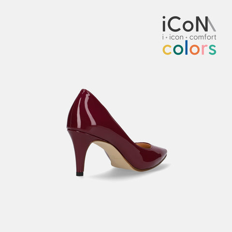 iCoN COLORS:ポインテッドトゥ エナメル パンプス(C76531)ボルドーE/mamian(マミアン)