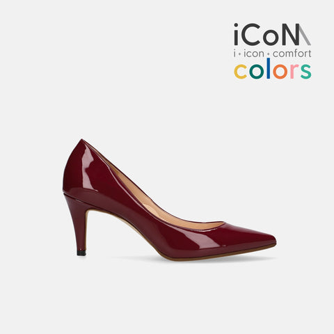 iCoN COLORS:ポインテッドトゥ エナメル パンプス(C76531)ボルドーE/mamian(マミアン)