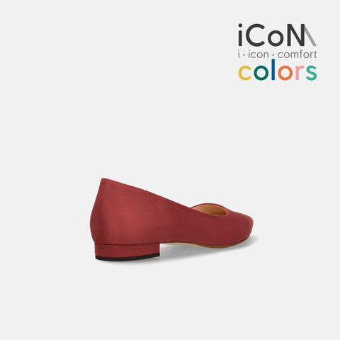 30%OFF:iCoN COLORS:ポインテッドトゥ スエード フラットシューズ(C20142)ボルドーS/mamian(マミアン)
