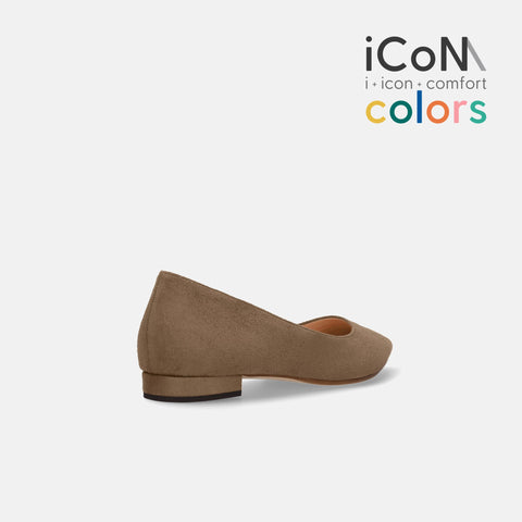 30%OFF:iCoN COLORS:ポインテッドトゥ スエード フラットシューズ(C20142)トープS/mamian(マミアン)