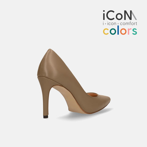50%OFF:iCoN COLORS:ポインテッドトゥ スムース パンプス(C9043)ダークグレージュ/mamian(マミアン)