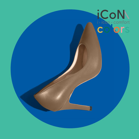50%OFF:iCoN COLORS:ポインテッドトゥ スムース パンプス(C9043)ダークグレージュ/mamian(マミアン)