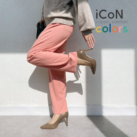 50%OFF:iCoN COLORS:ポインテッドトゥ スムース パンプス(C9043)ダークグレージュ/mamian(マミアン)