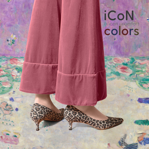 20%OFF:2024AW:iCoN COLORS:ポインテッドトゥ スエード パンプス(C57172)レオパードS/mamian(マミアン)