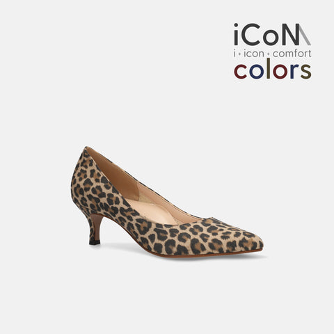 20%OFF:2024AW:iCoN COLORS:ポインテッドトゥ スエード パンプス(C57172)レオパードS/mamian(マミアン)
