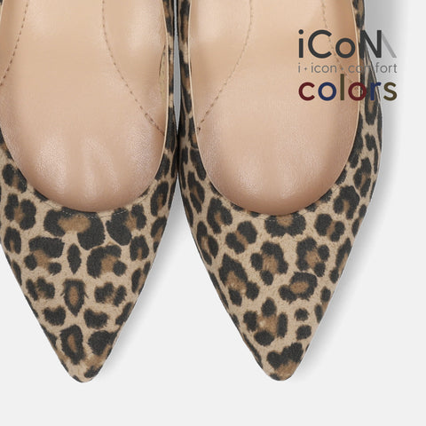 20%OFF:2024AW:iCoN COLORS:ポインテッドトゥ スエード パンプス(C57172)レオパードS/mamian(マミアン)