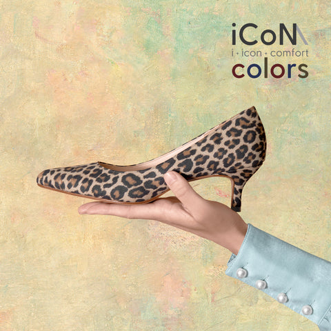 20%OFF:2024AW:iCoN COLORS:ポインテッドトゥ スエード パンプス(C57172)レオパードS/mamian(マミアン)