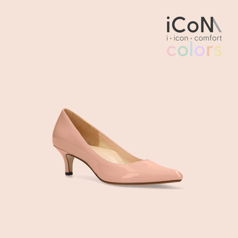 iCoN COLORS:ポインテッドトゥ エナメル パンプス(C57171)コーラル/mamian(マミアン)