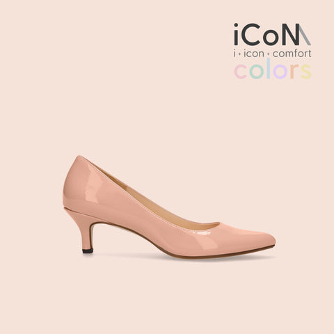 iCoN COLORS:ポインテッドトゥ エナメル パンプス(C57171)コーラル/mamian(マミアン)