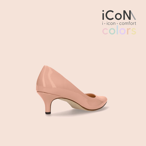 iCoN COLORS:ポインテッドトゥ エナメル パンプス(C57171)コーラル/mamian(マミアン)