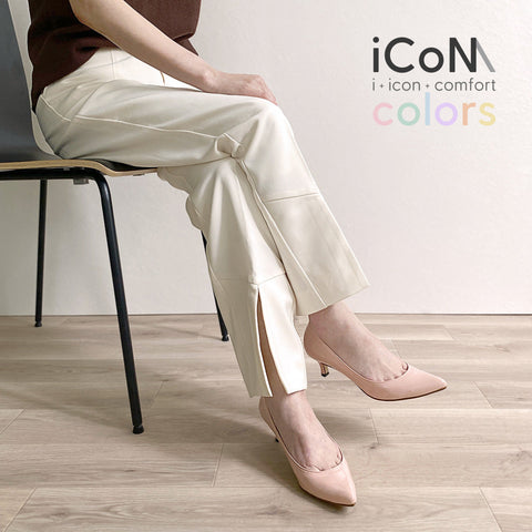 iCoN COLORS:ポインテッドトゥ エナメル パンプス(C57171)コーラル/mamian(マミアン)