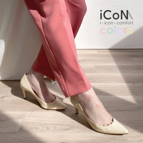 30%OFF:iCoN COLORS:ポインテッドトゥ スムース パンプス(C76533)チャイ/mamian(マミアン)