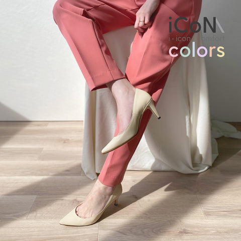 30%OFF:iCoN COLORS:ポインテッドトゥ スムース パンプス(C76533)チャイ/mamian(マミアン)