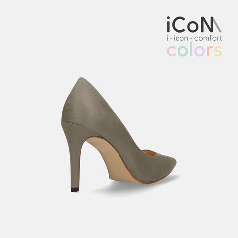 30%OFF:iCoN COLORS:ポインテッドトゥ スエード パンプス(C9042)グレージュS/mamian(マミアン)