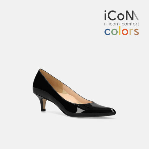 15%OFF:2025SS:iCoN COLORS:ポインテッドトゥ エナメル パンプス(C57171)ブラックE/mamian(マミアン)