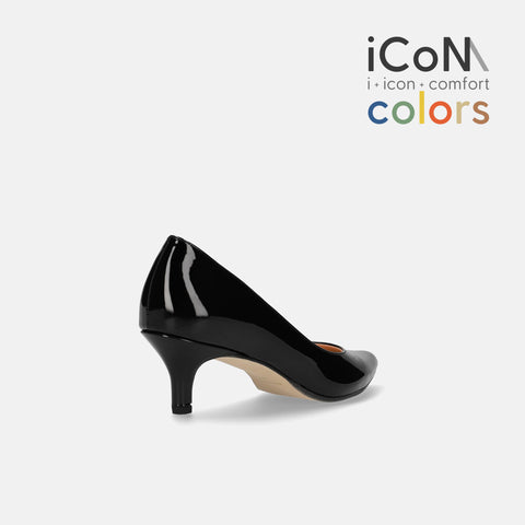 15%OFF:2025SS:iCoN COLORS:ポインテッドトゥ エナメル パンプス(C57171)ブラックE/mamian(マミアン)