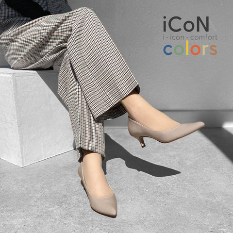 15%OFF:2025SS:iCoN COLORS:ポインテッドトゥ エナメル パンプス(C57171)グレージュE/mamian(マミアン)