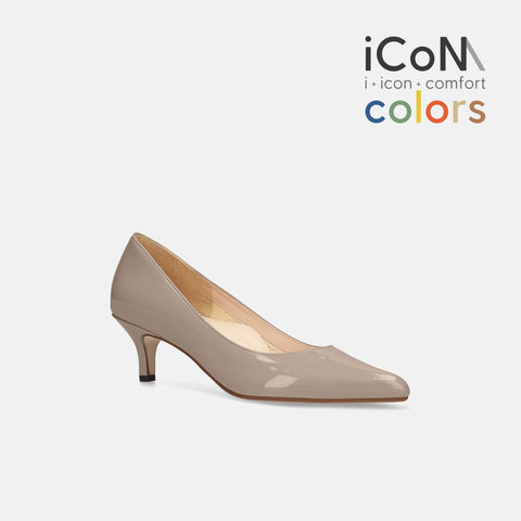 15%OFF:2025SS:iCoN COLORS:ポインテッドトゥ エナメル パンプス(C57171)グレージュE/mamian(マミアン)