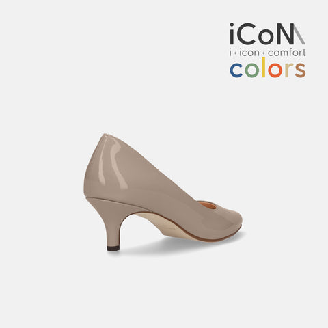15%OFF:2025SS:iCoN COLORS:ポインテッドトゥ エナメル パンプス(C57171)グレージュE/mamian(マミアン)