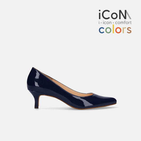 15%OFF:2025SS:iCoN COLORS:ポインテッドトゥ エナメル パンプス(C57171)クラシックネイビー/mamian(マミアン)