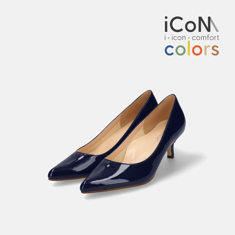 15%OFF:2025SS:iCoN COLORS:ポインテッドトゥ エナメル パンプス(C57171)クラシックネイビー/mamian(マミアン)