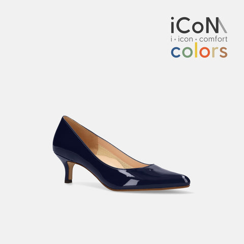 15%OFF:2025SS:iCoN COLORS:ポインテッドトゥ エナメル パンプス(C57171)クラシックネイビー/mamian(マミアン)