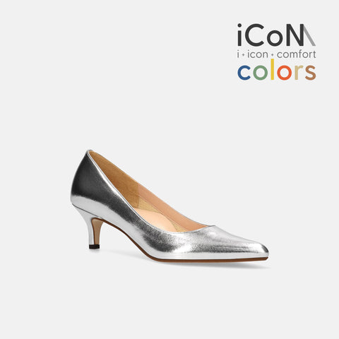 15%OFF:2025SS:iCoN COLORS:ポインテッドトゥ スムース パンプス(C57173)シルバー/mamian(マミアン)