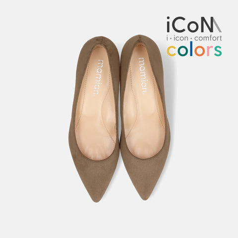 30%OFF:iCoN COLORS:ポインテッドトゥ スエード パンプス(C57172)トープS/mamian(マミアン)