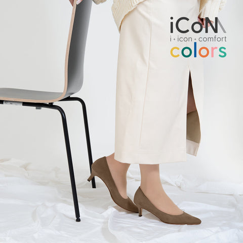 30%OFF:iCoN COLORS:ポインテッドトゥ スエード パンプス(C57172)トープS/mamian(マミアン)