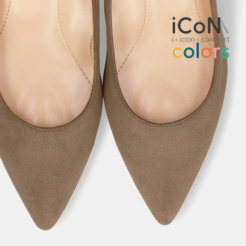 30%OFF:iCoN COLORS:ポインテッドトゥ スエード パンプス(C57172)トープS/mamian(マミアン)