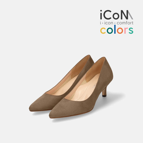 30%OFF:iCoN COLORS:ポインテッドトゥ スエード パンプス(C57172)トープS/mamian(マミアン)