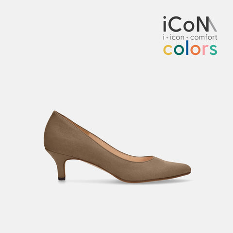 30%OFF:iCoN COLORS:ポインテッドトゥ スエード パンプス(C57172)トープS/mamian(マミアン)