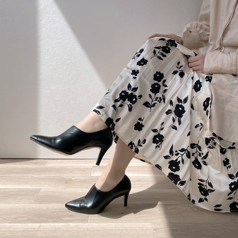 2025AW:フロント スリット ブーティ(7235)ブラック/mamian(マミアン)