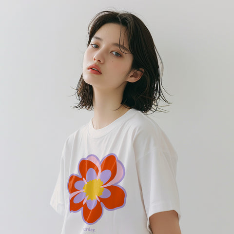 urday【Petal Power】Tシャツ(8216293)ブラック/ホワイト/urday(マミアン)
