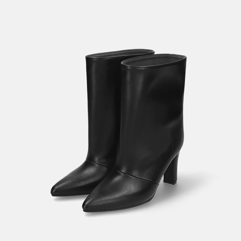 ラストワン50%OFF:ワイドシャフト ショートブーツ(m81009)ブラック/mamian(マミアン)