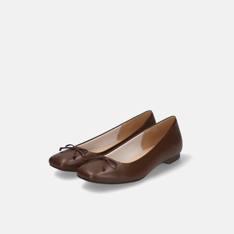 15%OFF:スクエアトゥ バレエシューズ(3377)ブラウン/mamian(マミアン)