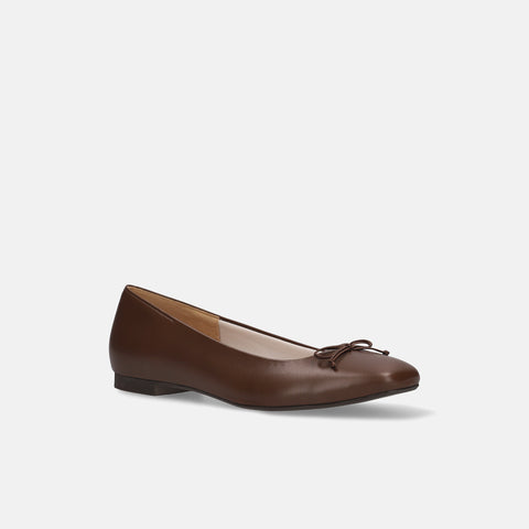 15%OFF:スクエアトゥ バレエシューズ(3377)ブラウン/mamian(マミアン)