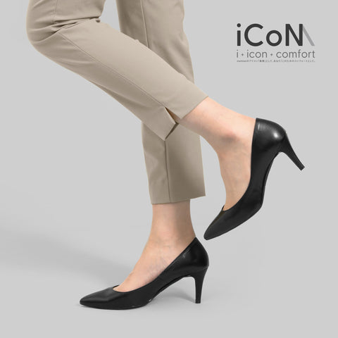 予約:iCoN BASIC:7cmヒールポインテッドトゥUカットパンプス(7203BC)/mamian(マミアン)