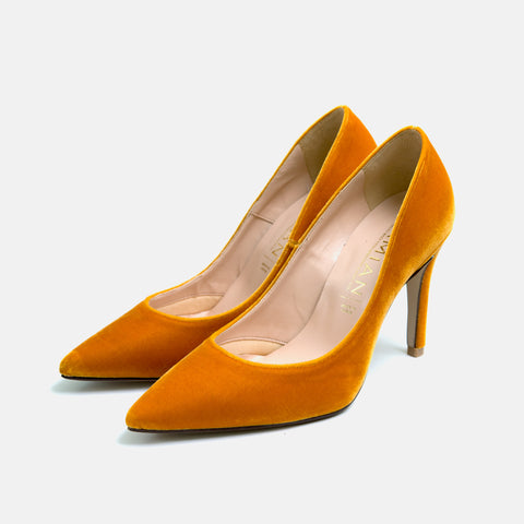 50%OFF:ベルベット調 ハイヒール パンプス(961aw1-ag)ミモザベルベット/mamian(マミアン)