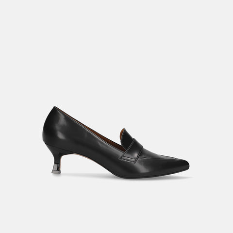 20%OFF:ポインテッドトゥ ローファー パンプス(m55204)ブラックG/mamian(マミアン)