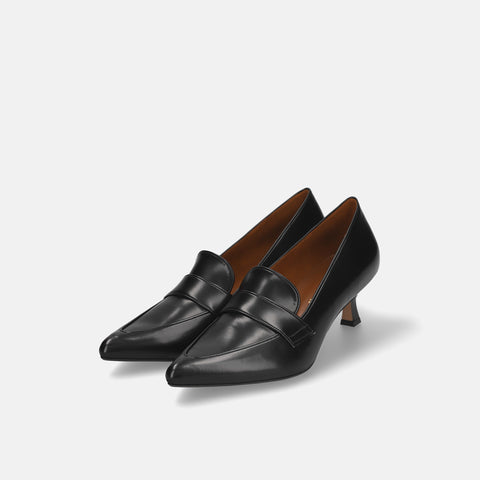 20%OFF:ポインテッドトゥ ローファー パンプス(m55204)ブラックG/mamian(マミアン)