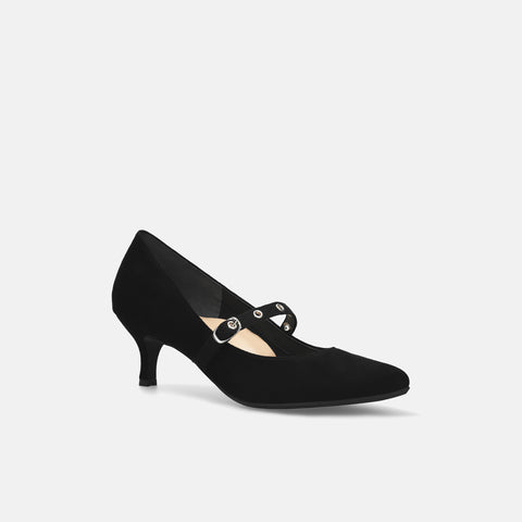 15%OFF:ハトメストラップ パンプス(m55211)ブラックS/mamian(マミアン)