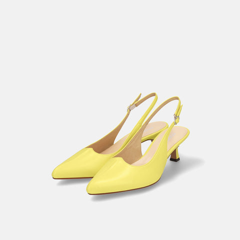 ラストワン15%OFF:ハートカット バックストラップパンプス(m55215)バターイエロー/mamian(マミアン)