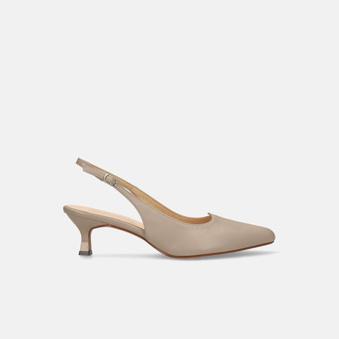 15%OFF:ハートカット バックストラップパンプス(m55215)グレージュ/mamian(マミアン)