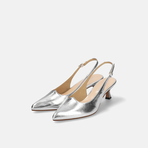 15%OFF:ハートカット バックストラップパンプス(m55215)シルバー/mamian(マミアン)
