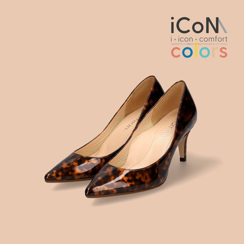 iCoN COLORS:ポインテッドトゥ エナメル パンプス(C76531)べっ甲E/mamian(マミアン)