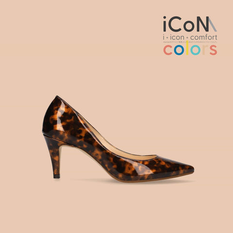 iCoN COLORS:ポインテッドトゥ エナメル パンプス(C76531)べっ甲E/mamian(マミアン)
