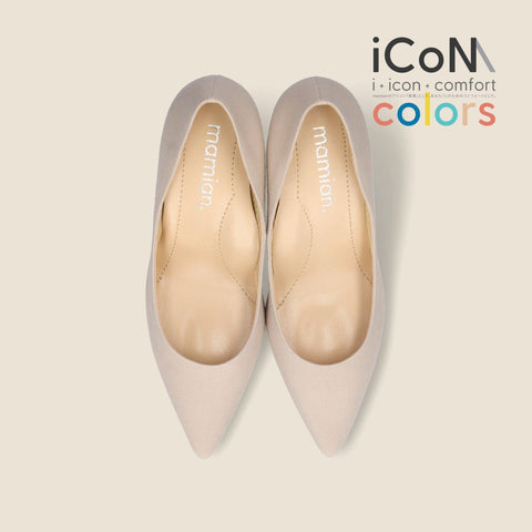 ラストワンiCoN COLORS:ポインテッドトゥ リネン パンプス(C76535)グレージュL/mamian(マミアン)