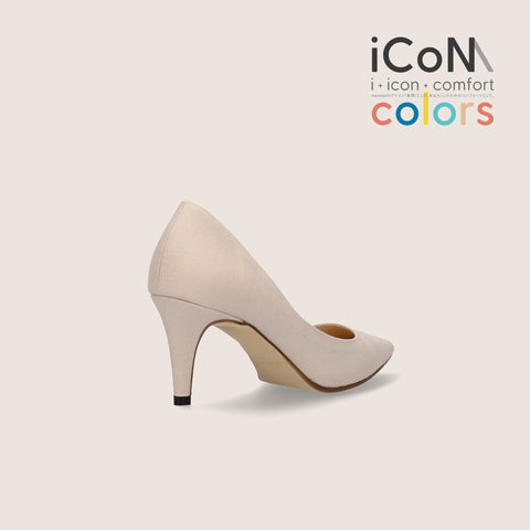 ラストワンiCoN COLORS:ポインテッドトゥ リネン パンプス(C76535)グレージュL/mamian(マミアン)